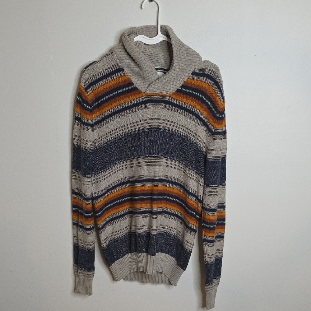 Sun + Stone Multicolor Striped Turtleneck Sweater